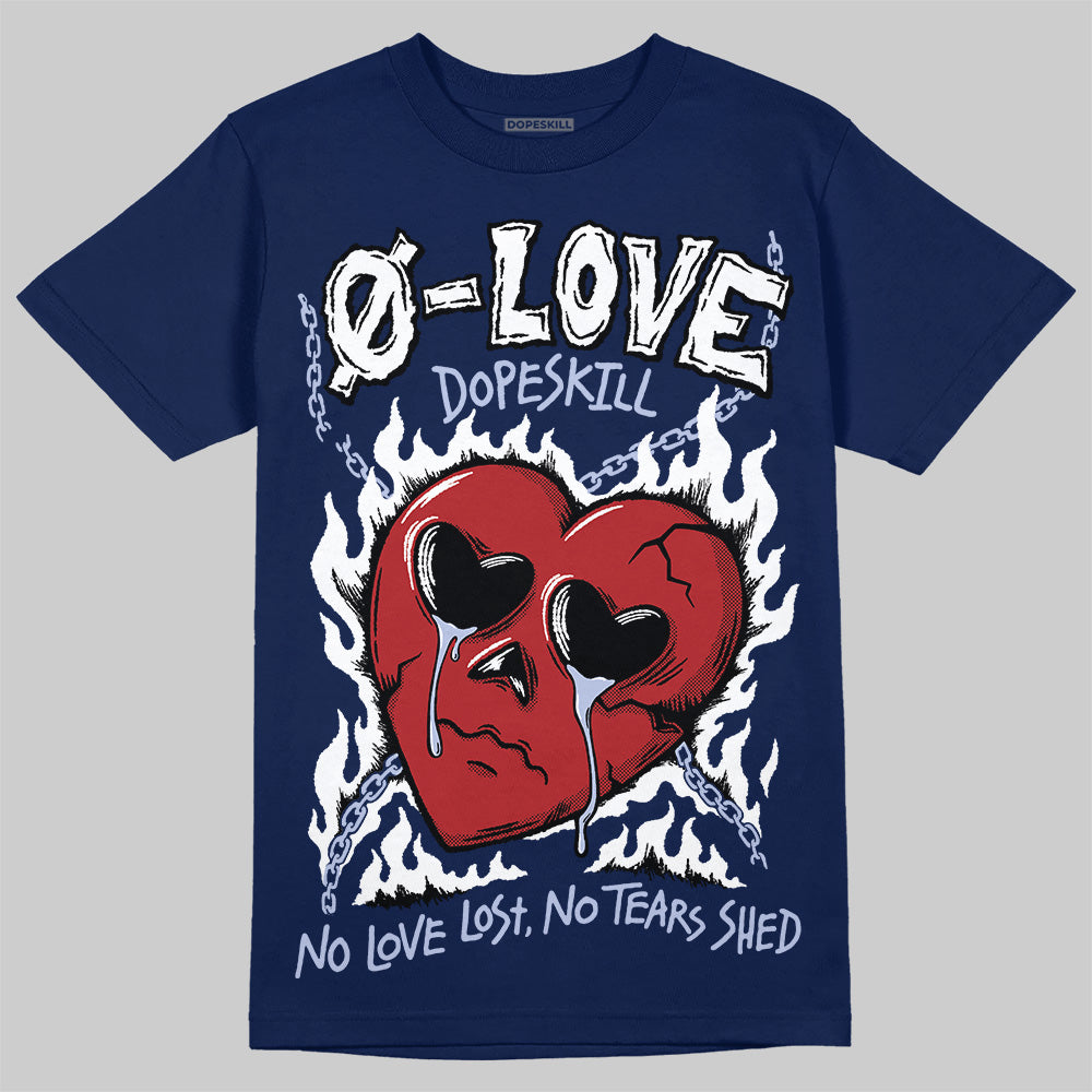 Jordan 6 Retro 'White And Midnight Navy' DopeSkill Navy T-shirt Crying Heart Graphic Streetwear