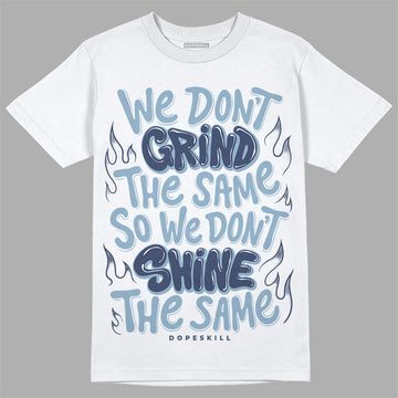 Jordan 1 Mid Diffused Blue DopeSkill T-Shirt Grind Shine Graphic Streetwear - White 