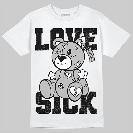 Black and White Sneakers DopeSkill T-Shirt Love Sick Graphic Streetwear - White 