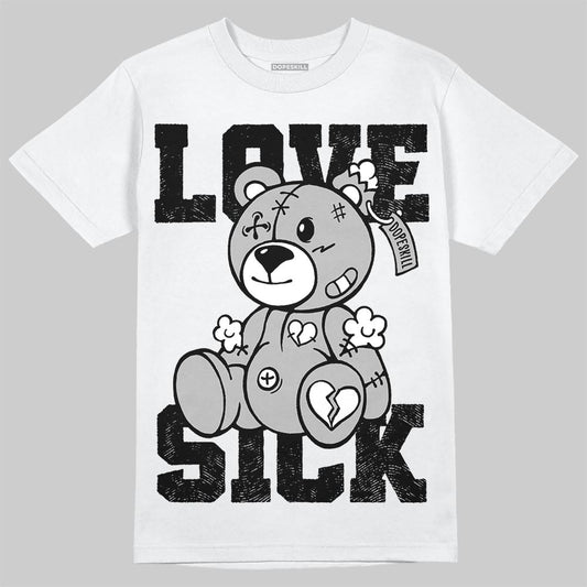 Black and White Sneakers DopeSkill T-Shirt Love Sick Graphic Streetwear - White 