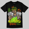 Neon Green Sneakers DopeSkill T-Shirt All Hustle No Luck Graphic Streetwear - Black