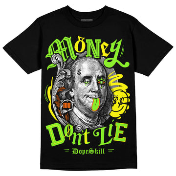 Neon Green Sneakers DopeSkill T-Shirt Money Don't Lie Graphic Streetwear - Black