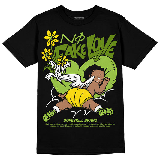 SB Dunk Low Chlorophyll DopeSkill T-Shirt No Fake Love Graphic Streetwear - Black