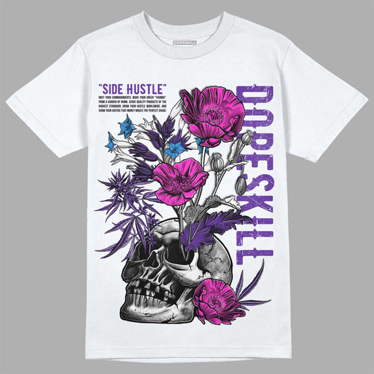 PURPLE Sneakers DopeSkill T-Shirt Side Hustle Graphic Streetwear - White