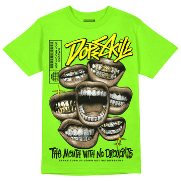 Neon Green Sneakers DopeSkill Neon Green T-Shirt The Mouth With No Droughts Graphic Streetwear