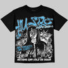 Jordan 11 Retro Legend Blue Oversize Print 'No Money No Lust' DopeSkill Graphic T-shirt Streetwear - Black