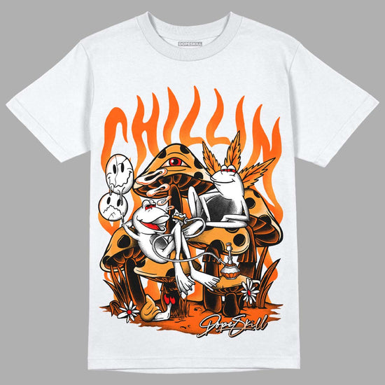 Jordan 12 Retro Brilliant Orange DopeSkill T-Shirt Chillin Graphic Streetwear - White