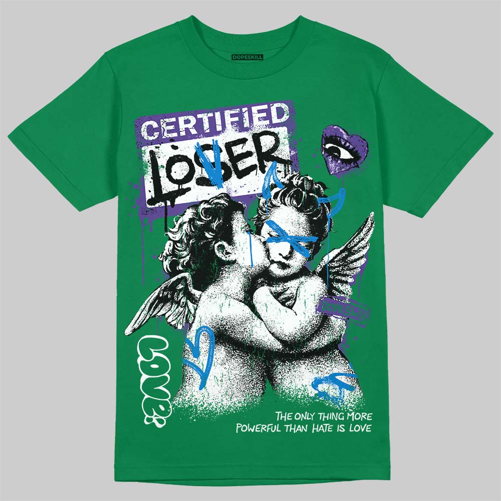 Jordan 12 Bucks DopeSkill T-Shirt Certified Lover Graphic Streetwear - Irish Green