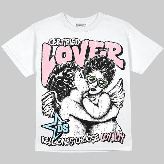 Jordan 4 Retro Valentine's Day (2026) (GS) DopeSkill T-Shirt Real Ones Choose Loyalty Graphic Streetwear - White