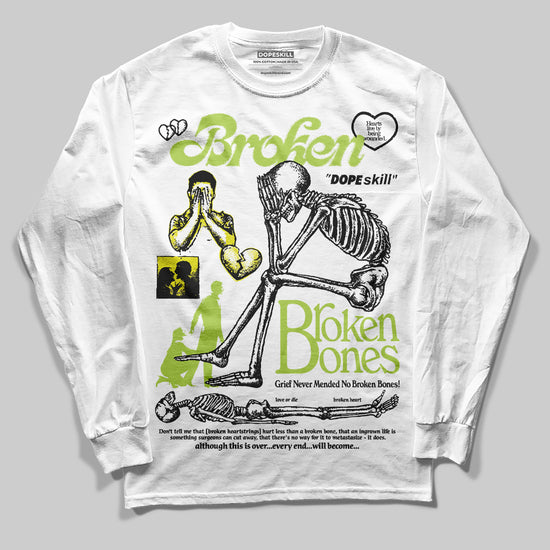 Jordan 13 Retro Bright Cactus DopeSkill Long Sleeve T-Shirt Broken Bones Graphic Streetwear - White