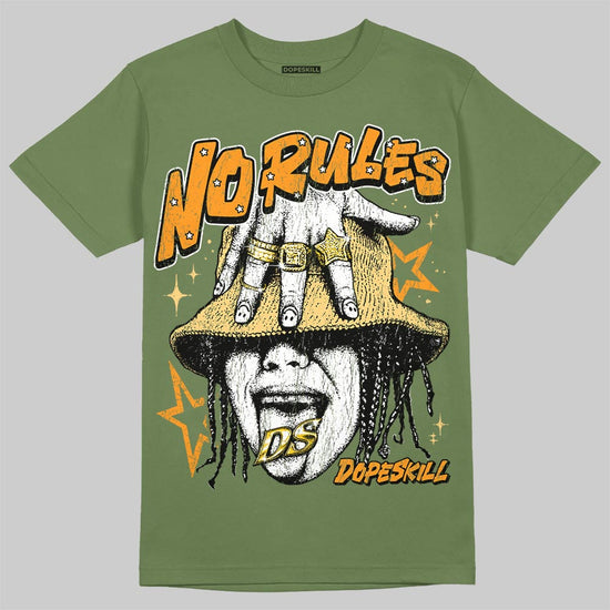 Olive Sneakers DopeSkill T-Shirt No Rules Graphic Streetwear - Military Green