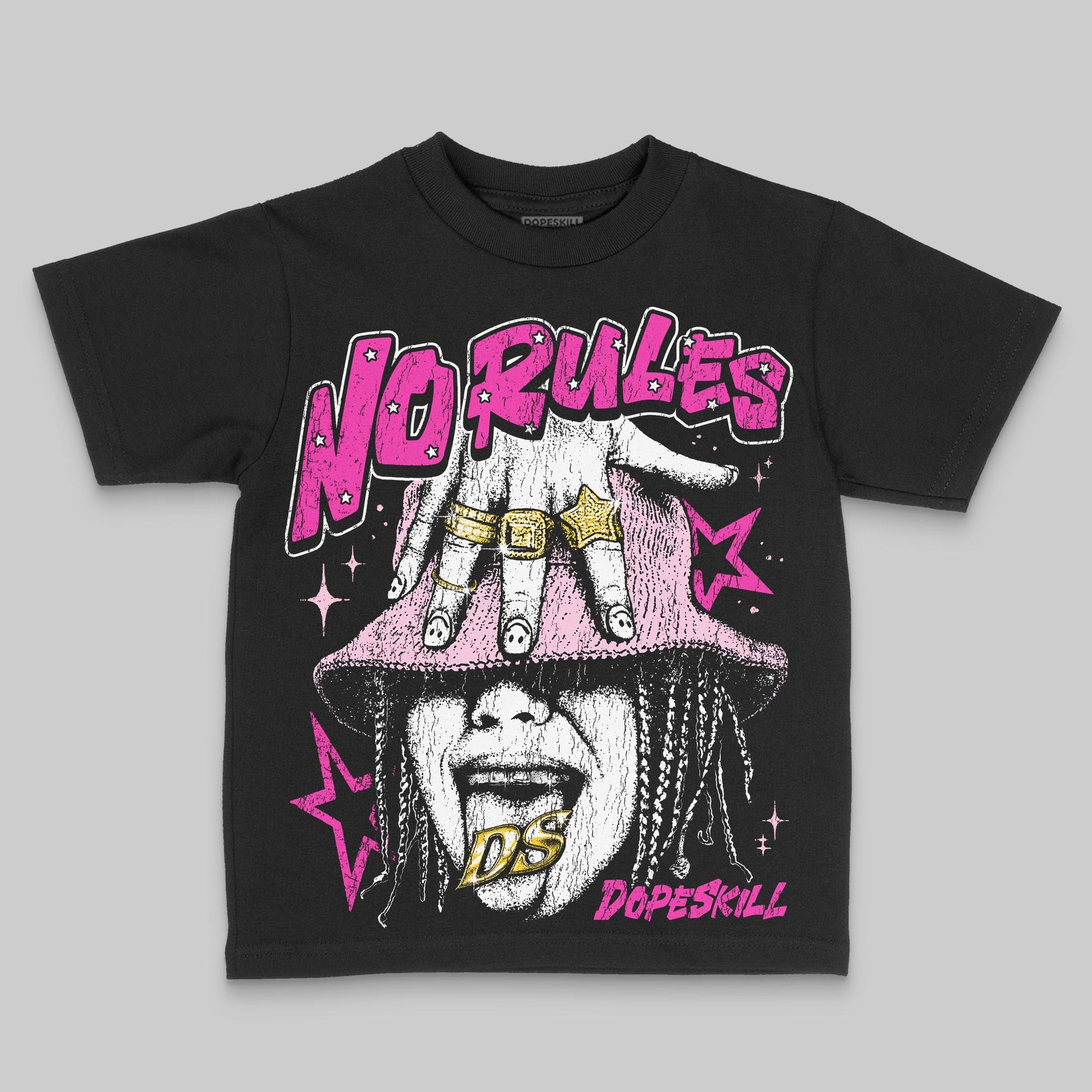 Pink Sneakers DopeSkill Toddler Kids T-shirt No Rules Graphic Streetwear - black