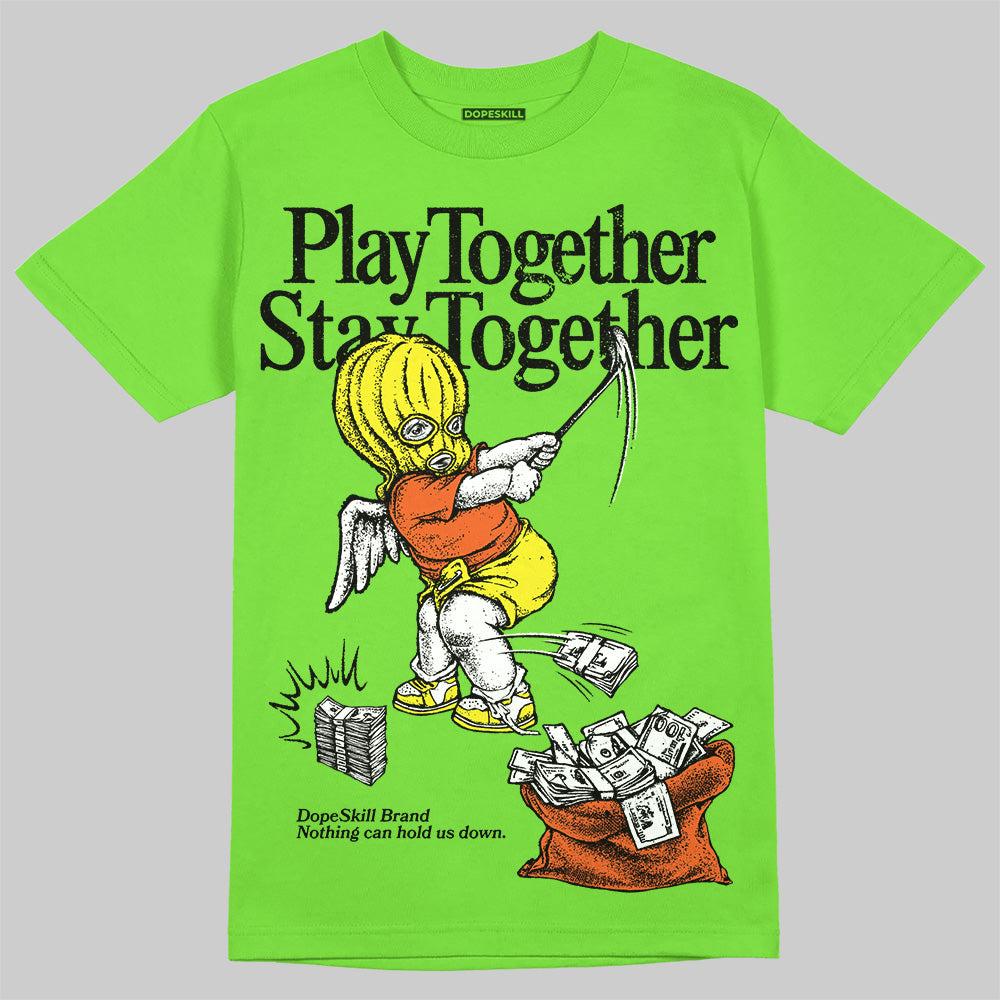 Neon Green Sneakers DopeSkill Neon Green T-Shirt Play together, Stay together Graphic Streetwear