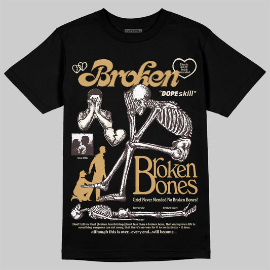 Jordan 5 “Earth/Metallic Gold” DopeSkill T-Shirt Broken Bones Graphic Streetwear - Black