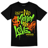 Neon Green Sneakers DopeSkill T-Shirt No Money No Love Typo Graphic Streetwear - Black