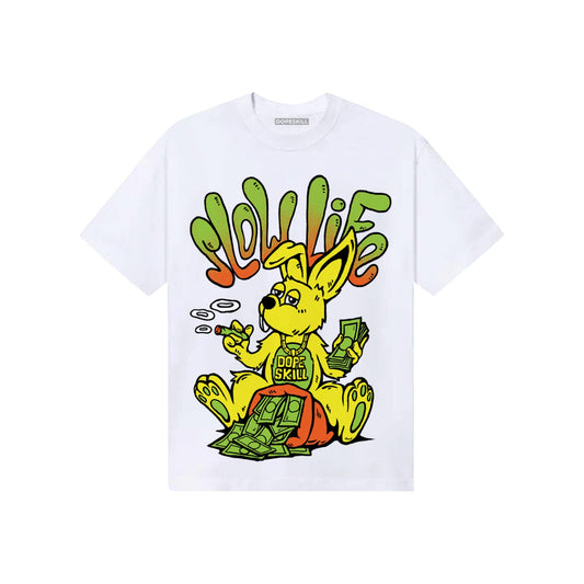 Neon Green Sneakers DopeSkill T-Shirt Slow Life Graphic Streetwear - White