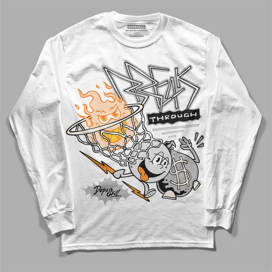 Dunk Low Cool Grey DopeSkill Long Sleeve T-Shirt Break Through Graphic Streetwear - White