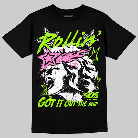 Neon Green Sneakers DopeSkill T-Shirt Got It Out The Mud Graphic Streetwear - Black