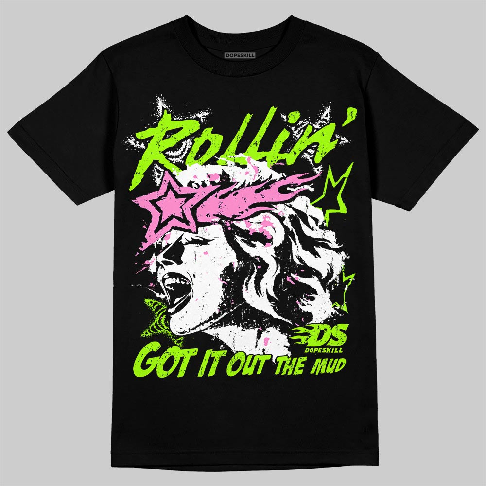 Neon Green Sneakers DopeSkill T-Shirt Got It Out The Mud Graphic Streetwear - Black