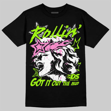 Neon Green Sneakers DopeSkill T-Shirt Got It Out The Mud Graphic Streetwear - Black