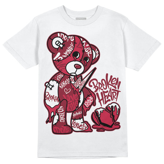 Jordan 1 Retro High '85 OG Metallic Burgundy DopeSkill T-Shirt Broken Heart Graphic Streetwear - WHite 