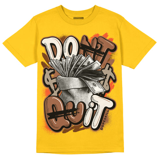 Yellow Sneakers DopeSkill Gold T-shirt Don't Quit Graphic Streetwear