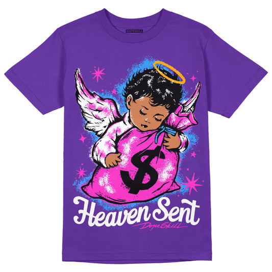 PURPLE Sneakers DopeSkill Purple T-Shirt Heaven Sent Graphic Streetwear