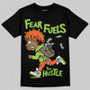 Neon Green Sneakers DopeSkill T-Shirt Fear Fuels The Hustle Graphic Streetwear - Black