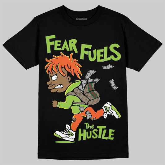 Neon Green Sneakers DopeSkill T-Shirt Fear Fuels The Hustle Graphic Streetwear - Black