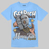 Adidas Handball Spezial ‘Light Blue’ DopeSkill T-Shirt Get Rich Graphic Streetwear - carolina blue