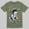 Jordan 3 “Medium Olive” aka “Family Affair” DopeSkill T-Shirt Flexin' Graphic Streetwear - Military Green