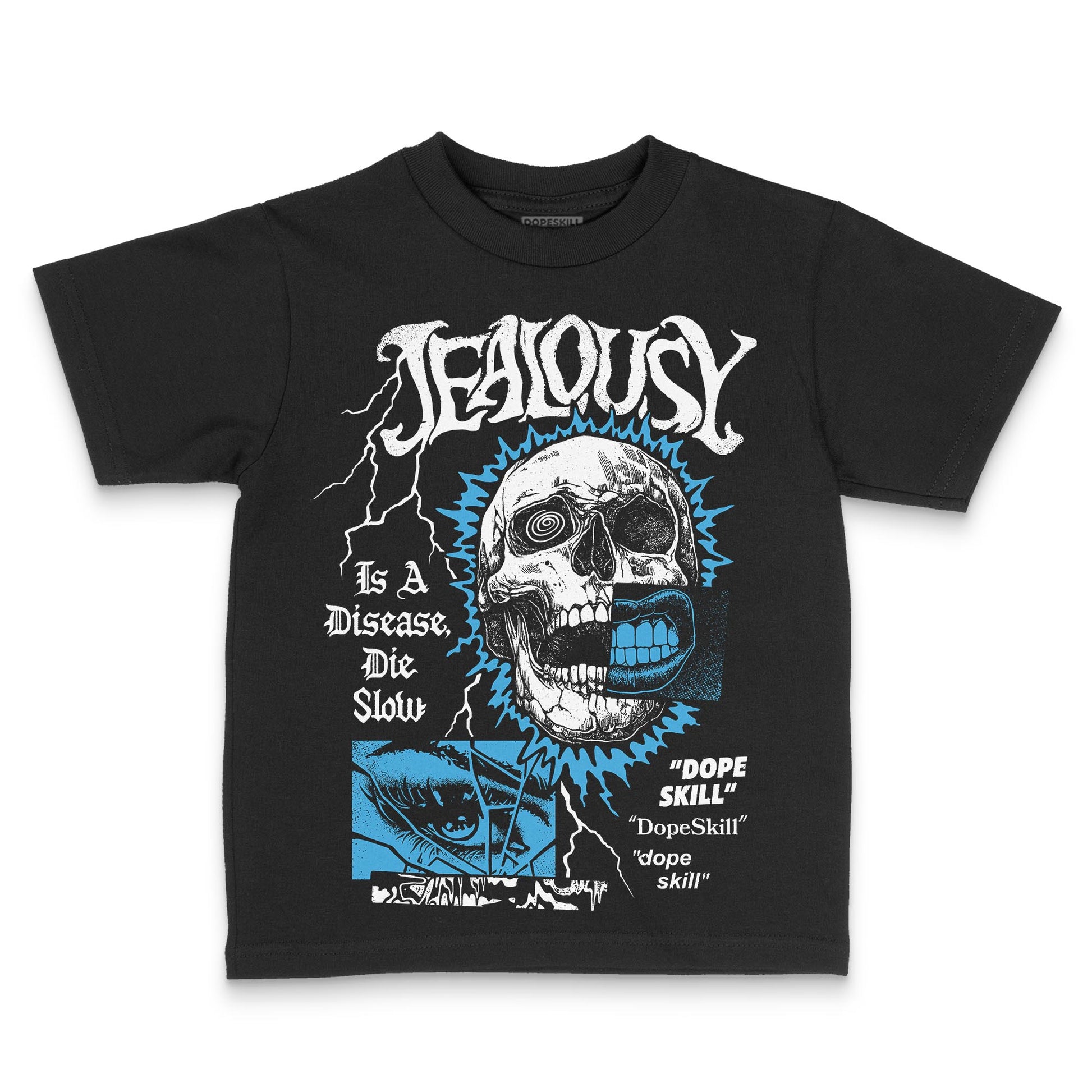 Jordan 1 High OG “UNC” Reimagined DopeSkill Toddler Kids T-shirt Jealousy Graphic Streetwear - Black