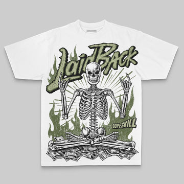 Olive Oversize Print Laid Back DopeSkill Graphic Premium T-shirt Streetwear - White