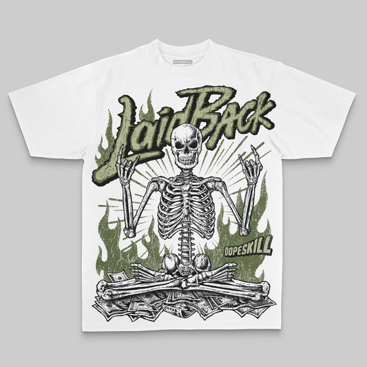 Olive Oversize Print Laid Back DopeSkill Graphic Premium T-shirt Streetwear - White