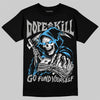 Jordan 14 Black and University Blue DopeSkill T-Shirt Go Fund Your Self Graphic Streetwear - Black