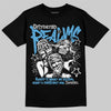 Jordan 14 Retro Black and University Blue DopeSkill T-Shirt Distorted Realms Graphic Streetwear - black