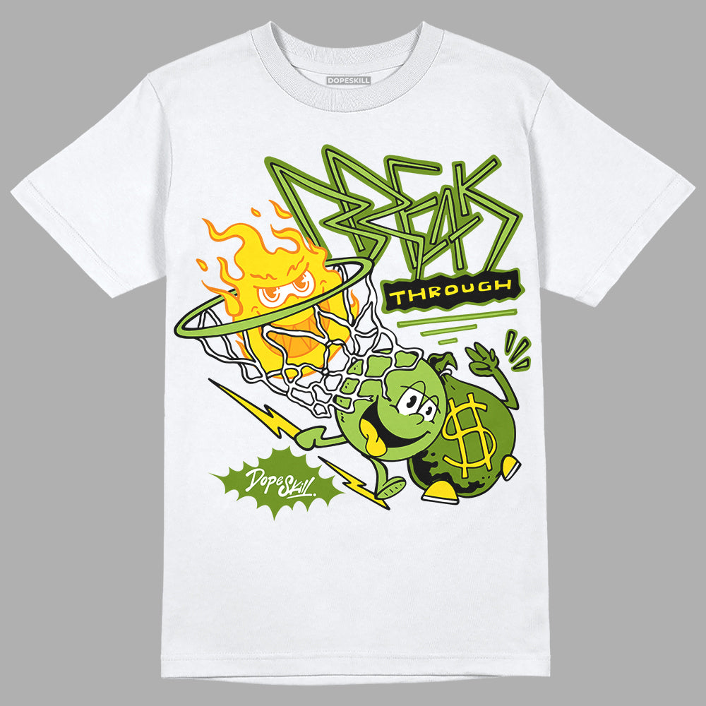 SB Dunk Low Chlorophyll DopeSkill T-Shirt Break Through Graphic Streetwear - White