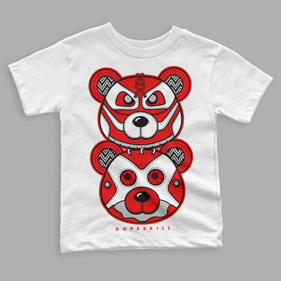 Jordan 12 “Cherry” DopeSkill Toddler Kids T-shirt Leather Bear Graphic Streetwear - White 