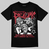 Jordan 4 “Sierra Red" DopeSkill T-Shirt Distorted Realms Graphic Streetwear - Black