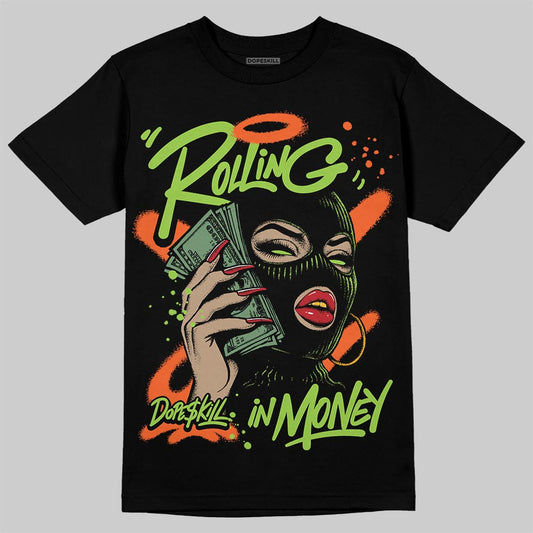 Neon Green Sneakers DopeSkill T-Shirt Rolling in Money Graphic Streetwear - black