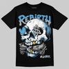 Jordan 14 Retro Black and University Blue DopeSkill T-Shirt Rebirth Graphic Streetwear - Black