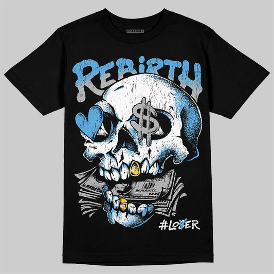 Jordan 14 Retro Black and University Blue DopeSkill T-Shirt Rebirth Graphic Streetwear - Black