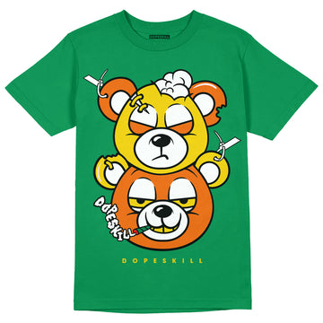 Green Sneakers DopeSkill Green T-shirt New Double Bear Graphic Streetwear 