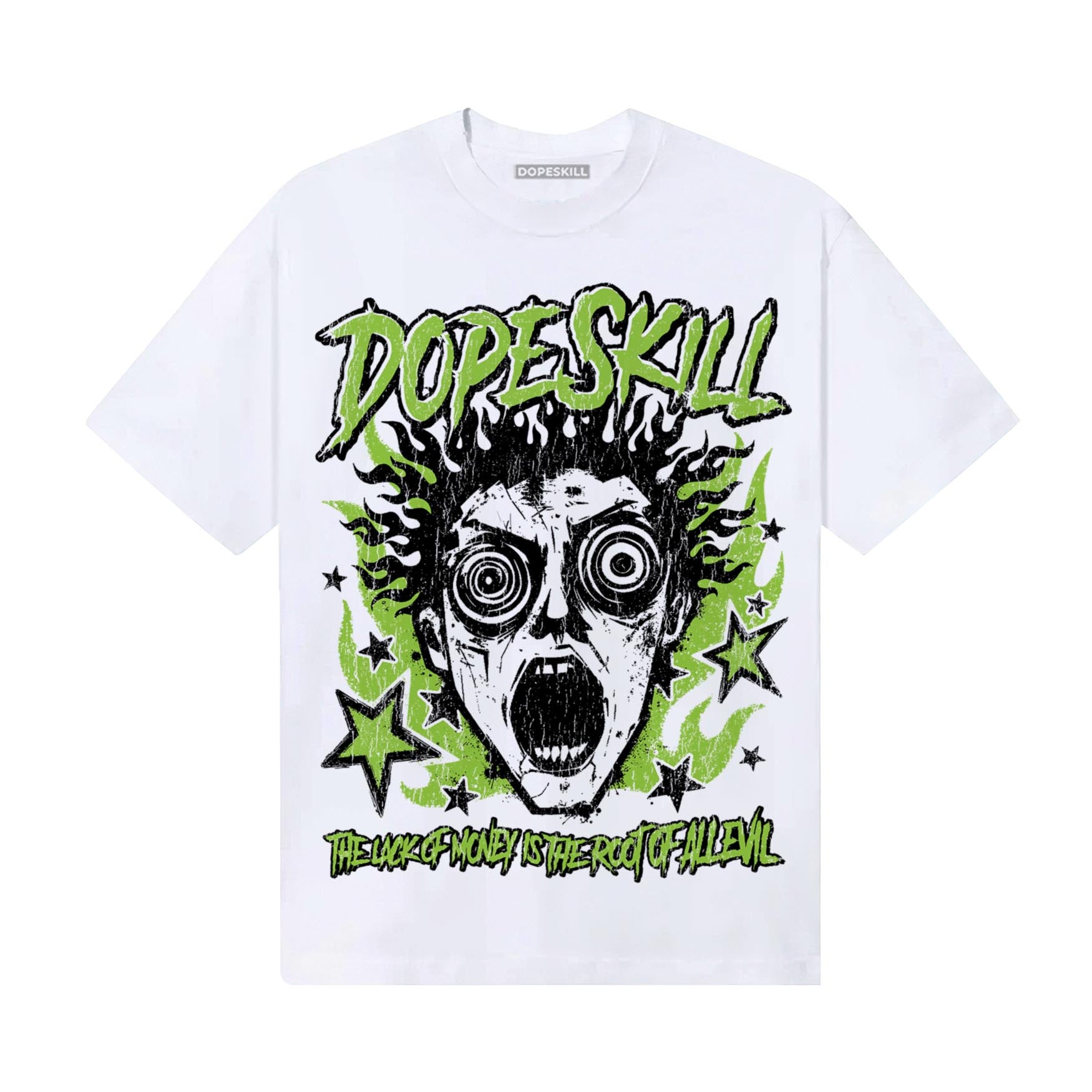 Neon Green Sneakers DopeSkill T-Shirt Root of Evil Graphic Streetwear - White