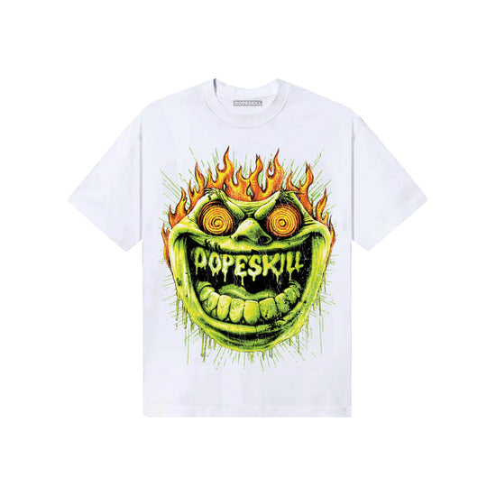 Neon Green Sneakers DopeSkill T-Shirt Hellfire Graphic Streetwear - White
