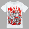 Jordan 4 Retro Red Cement DopeSkill T-Shirt Chillin Graphic Streetwear - White