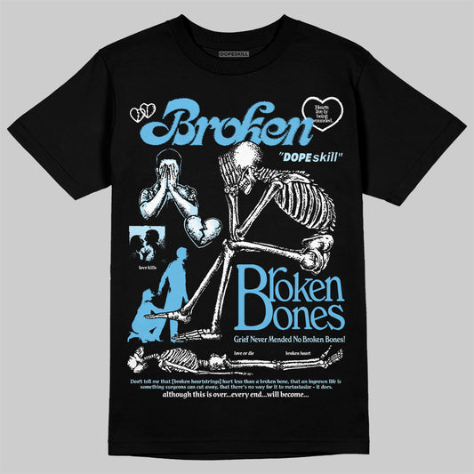 Jordan 11 Retro Legend Blue DopeSkill T-Shirt Broken Bones Graphic Streetwear - Black