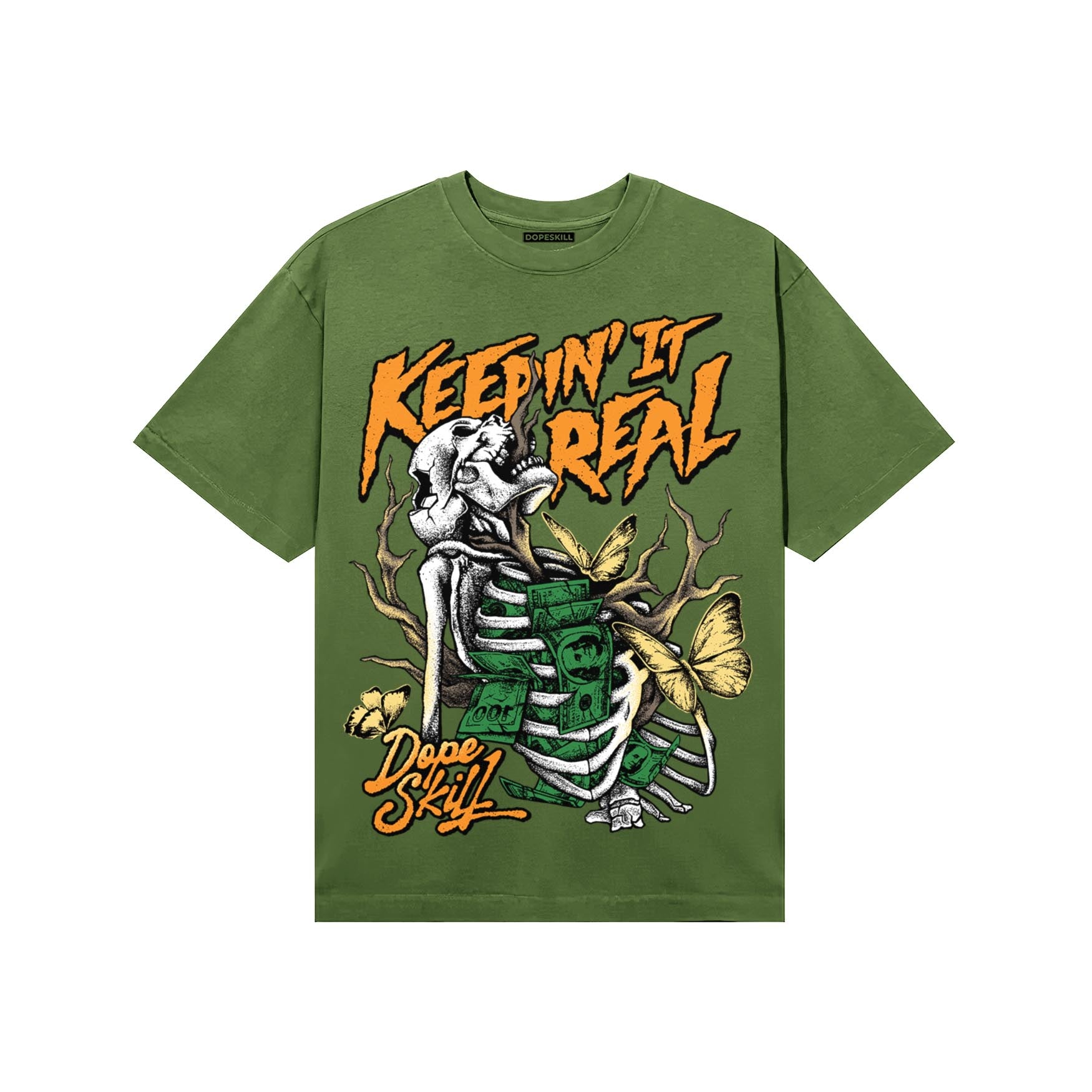 Olive Sneakers DopeSkill T-Shirt Keepin' It Real Graphic Streetwear - military Green