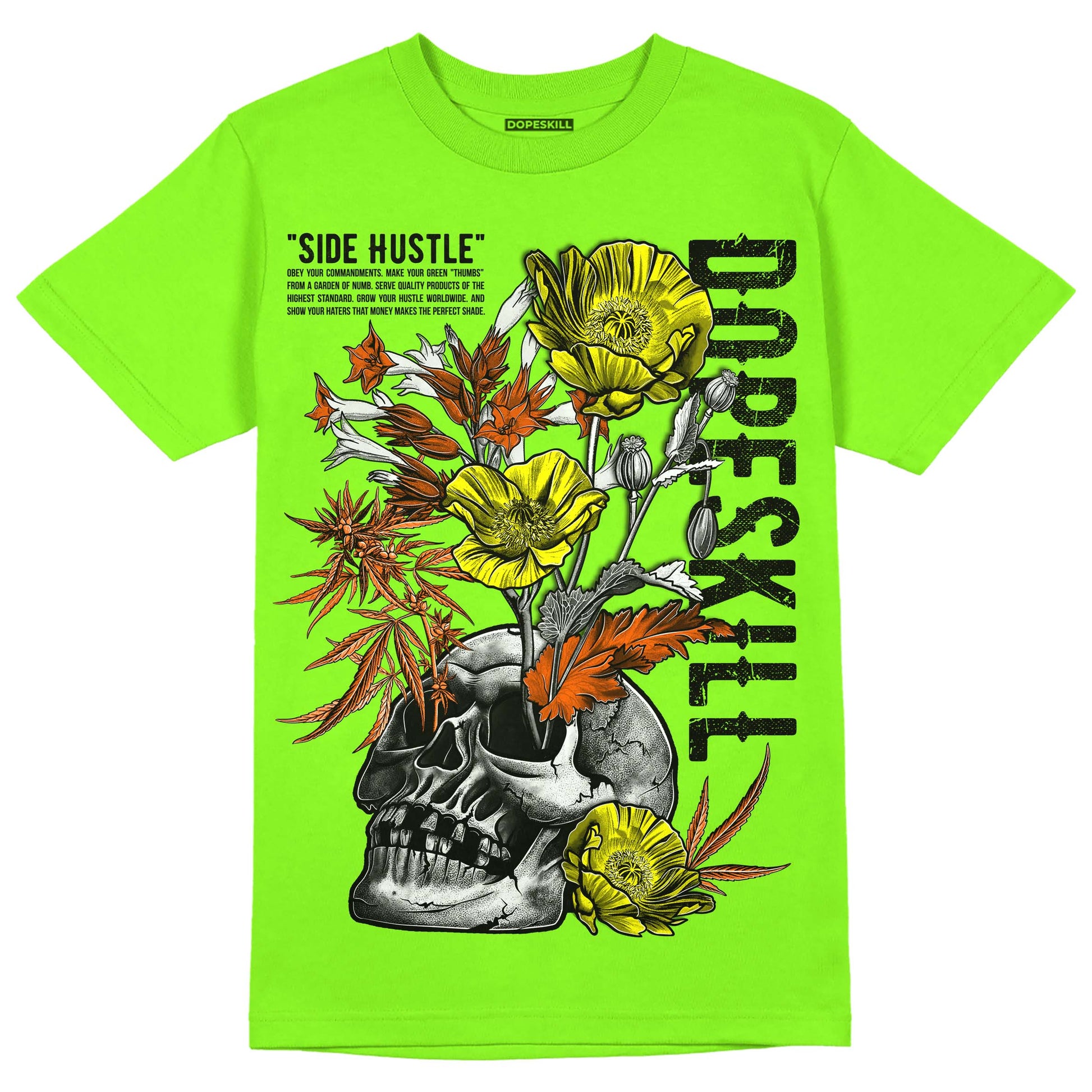 Neon Green Sneakers DopeSkill Neon Green T-Shirt Side Hustle Graphic Streetwear