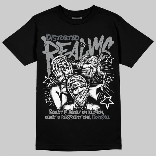 Jordan 5 Retro Wolf Grey (2026) DopeSkill T-Shirt Distorted Realms Graphic Streetwear - Black